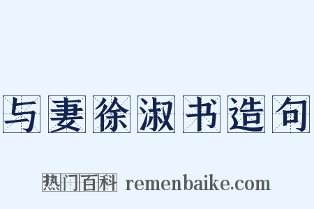 与妻徐淑书造句是什么意思的图片